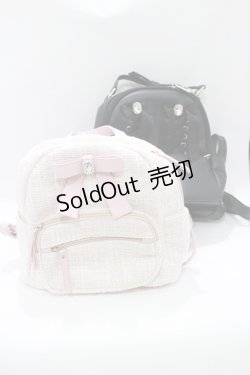 画像1: Ank Rouge / 合皮スピンドルリュック+ツイードリュック  黒/ピンク H-26-03-21-074-CA-BG-NS-ZH