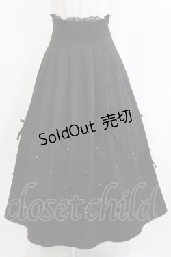 画像1: couture BY ROJITA / ランダムリボンロングフレアスカート Free ブラック H-26-03-21-017-GO-SK-NS-ZH