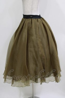 画像2: elements,H / オーガンジーフレアスカート  カーキ H-26-03-22-003-PU-SK-KB-ZH