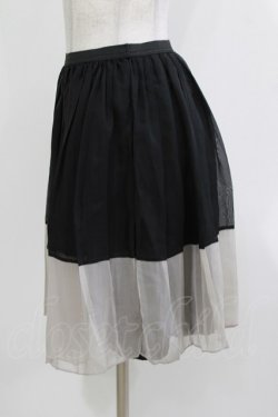 画像2: MARBLE / 配色ペチコート  ブラック×グレー H-26-03-22-034-GO-SK-KB-ZH