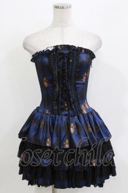 画像1: ATELIER PIERROT / "Diamond Circus"ミニコルセットワンピース  紺 H-26-03-22-035-EL-OP-KB-ZH