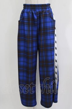画像1: LISTEN FLAVOR / イナズマずっきゅん チェックジャージパンツ  ブルーチェック H-26-03-22-038-PU-PA-KB-ZH