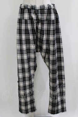 画像1: ALGONQUINS / チェックサルエルパンツ  オフ×ブラック H-26-03-22-040-AL-PA-KB-ZH
