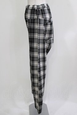 画像2: ALGONQUINS / チェックサルエルパンツ  オフ×ブラック H-26-03-22-040-AL-PA-KB-ZH