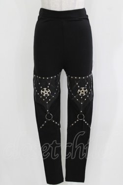 画像1: Restyle / PENTAGRAM HARNESS LEGGINGS M ブラック H-26-03-22-044-GO-PA-KB-ZH