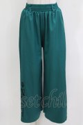 NieR Clothing / サイド刺繍ワイドパンツ  グリーン H-26-03-22-045-PU-PA-KB-ZH