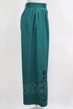 画像3: NieR Clothing / サイド刺繍ワイドパンツ  グリーン H-26-03-22-045-PU-PA-KB-ZH