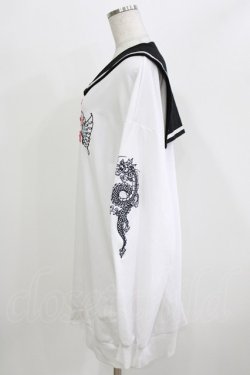 画像2: LISTEN FLAVOR / 蝶と龍のチャイナセーラーワンピ  白 H-26-03-22-047-PU-OP-KB-ZH