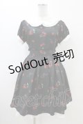 Ank Rouge / ハートロゴチェリーワンピース M ブラック H-26-03-22-1030-CA-OP-NS-ZH