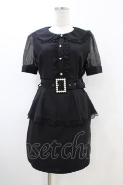 画像1: Ank Rouge / ペプラムワンピース M ブラック H-26-03-22-1031-CA-OP-NS-ZH