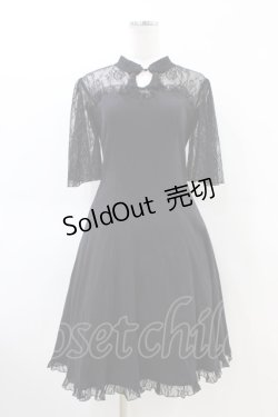 画像1: ALICE and the PIRATES / レース切替カットワンピース Free ブラック H-26-03-22-1032-PA-OP-NS-ZH