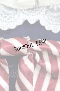 画像4: Grove Deer（海外ロリータブランド） / ストライプリボンジャンパースカート L ネイビー H-26-03-22-1033-LO-OP-NS-ZH