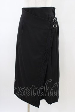 画像1: axes femme / サイドプリーツナロースカート M ブラック H-26-03-22-1038-AX-SK-NS-ZH