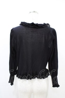 画像2: Maria pipi / リボンネックカーディガン Free ブラック H-26-03-22-1040-EL-TO-NS-ZH