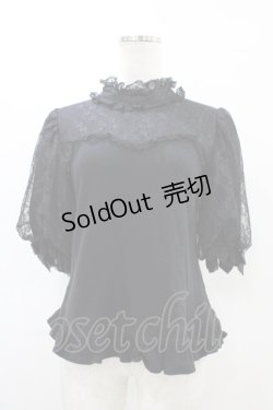 画像1: Angelic Pretty / Lacyチュールカットソー Free ブラック H-26-03-22-1042-AP-TO-NS-ZH