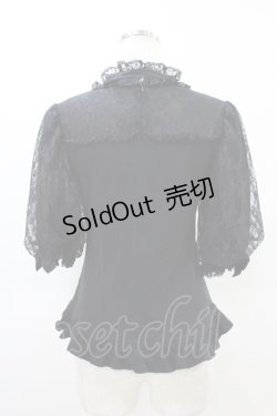 画像2: Angelic Pretty / Lacyチュールカットソー Free ブラック H-26-03-22-1042-AP-TO-NS-ZH