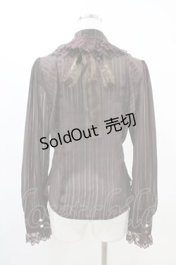 画像2: BABY,THE STARS SHINE BRIGHT / ストライプシフォンジャボ付丸衿ブラウス Free ブラウン H-26-03-22-1048-BA-BL-NS-ZH