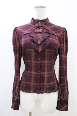 画像1: Victorian maiden / プレッピーチェックブラウス Free ボルドー H-26-03-22-1049-CL-BL-NS-ZH