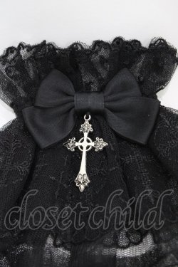 画像2: Chalmiere / クロスレースお袖留め  ブラック H-26-03-22-1006-0-ZA-NS-ZH