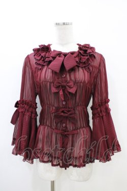 画像1: metamorphose / スクエアあきシャーリング姫袖ブラウス Free ワイン H-26-03-22-1050-ME-BL-NS-ZH