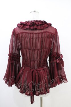 画像2: metamorphose / スクエアあきシャーリング姫袖ブラウス Free ワイン H-26-03-22-1050-ME-BL-NS-ZH