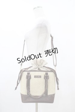 画像1: axes femme / 合皮×雑材バイカラーバッグ  ブラウン H-26-03-22-1007-AX-BG-NS-ZH