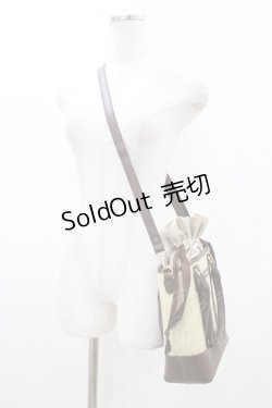 画像2: axes femme / 合皮×雑材バイカラーバッグ  ブラウン H-26-03-22-1007-AX-BG-NS-ZH