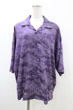 画像1: AXES-X / 江戸風ジャガード半袖シャツ M パープル H-26-03-22-1060-LO-BL-NS-ZH