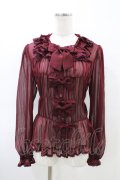 metamorphose / スクエアあきシャーリング長袖ブラウス Free ワイン H-26-03-22-1010-ME-BL-NS-ZH