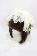 画像1: BABY,THE STARS SHINE BRIGHT / 恋するレースのボンネットヘッドドレス  生成り H-26-03-22-1002-BA-AC-NS-ZH (1)