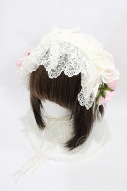 画像1: BABY,THE STARS SHINE BRIGHT / 恋するレースのボンネットヘッドドレス  生成り H-26-03-22-1002-BA-AC-NS-ZH