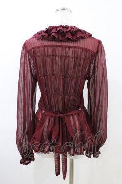 画像2: metamorphose / スクエアあきシャーリング長袖ブラウス Free ワイン H-26-03-22-1010-ME-BL-NS-ZH