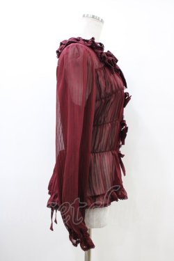 画像3: metamorphose / スクエアあきシャーリング長袖ブラウス Free ワイン H-26-03-22-1010-ME-BL-NS-ZH