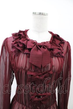 画像4: metamorphose / スクエアあきシャーリング長袖ブラウス Free ワイン H-26-03-22-1010-ME-BL-NS-ZH