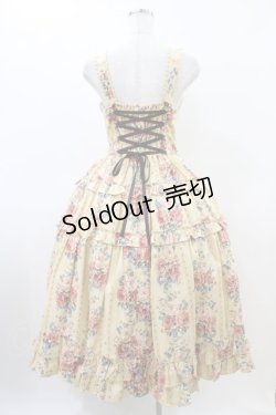 画像2: Innocent World / オールドイングリッシュローズジャンパースカート M ミルクティー H-26-03-22-1014-IW-OP-NS-ZH