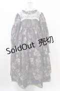 仲夏物語（海外ロリータブランド） / ロワールの葡萄園立ち衿ワンピース L パープル H-26-03-22-1016-EL-OP-NS-ZH