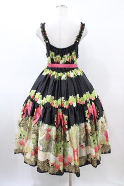 画像2: BAROQUE / Strawberry field’s Cats イチゴ畑の猫たちジャンパースカート M ブラック H-26-03-22-1018-EL-OP-NS-ZH