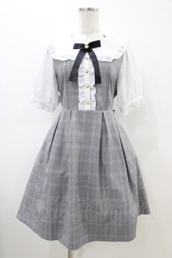 画像1: Amavel / ハートリボンチェック切替ワンピース Free ブラック H-26-03-22-1027-CA-OP-NS-ZH