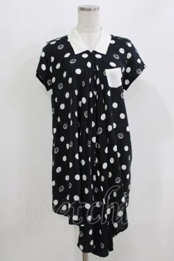 画像1: WORLD WIDE LOVE！(Rydia) / デッドスマイルドットロングシャツ  黒 H-26-03-22-051-PU-BL-KB-ZH