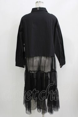 画像3: HELL CAT PUNKS / シャツ切替チュールワンピ F 黒 H-26-03-22-052-PU-OP-KB-ZH