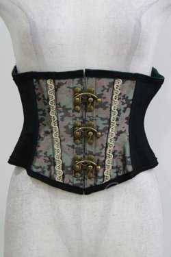 画像1: abilletage / 迷彩柄切替ミニコルセット　 3 黒 H-26-03-22-057-GO-ZA-KB-ZH