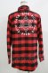 画像3: KRY CLOTHING / チェックプリントスリーブシャツ  赤 H-26-03-22-060-EL-BL-KB-ZH (3)