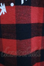 画像4: KRY CLOTHING / チェックプリントスリーブシャツ  赤 H-26-03-22-060-EL-BL-KB-ZH (4)
