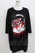 HELL CAT PUNKS / HORROR NIGHT七分袖ビッグTシャツ F 黒 H-26-03-22-063-PU-TO-KB-ZH