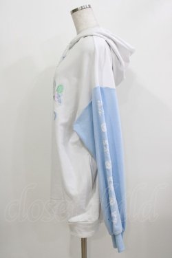 画像2: LISTEN FLAVOR / 麻雀パイ袖切替パーカー  ライトブルー×ホワイト H-26-03-22-071-PU-TO-KB-ZH