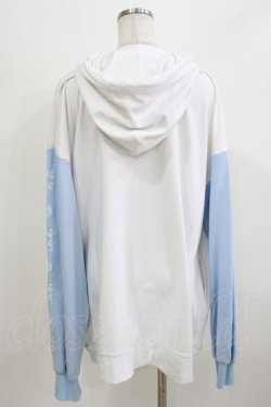 画像3: LISTEN FLAVOR / 麻雀パイ袖切替パーカー  ライトブルー×ホワイト H-26-03-22-071-PU-TO-KB-ZH