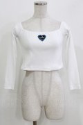 MORPH8NE / Berry off shoulder ribbed crop top  ホワイト H-26-03-22-076-PU-TO-KB-ZH