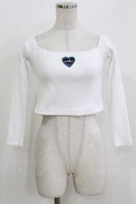 画像1: MORPH8NE / Berry off shoulder ribbed crop top  ホワイト H-26-03-22-076-PU-TO-KB-ZH (1)