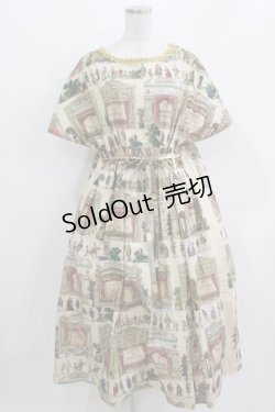 画像1: Jane Marple Dans Le Salon / Paper theaterタブリエドレス  レイトベージュ×マスタード H-26-03-22-010-JM-OP-KB-ZH