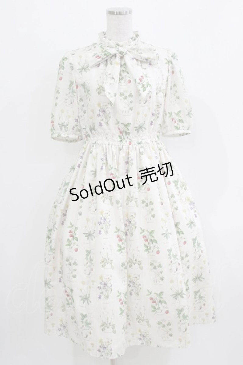 画像1: Melody BasKet / 植物図鑑ボウタイワンピース M アイボリー H-26-03-22-013-LO-OP-KB-ZH (1)